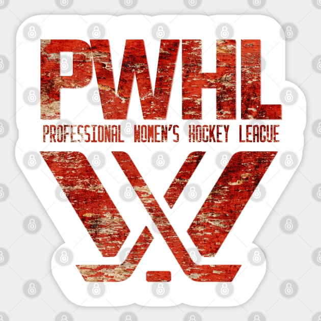 Distressed Grunge red PWHL logo Sticker by thestaroflove